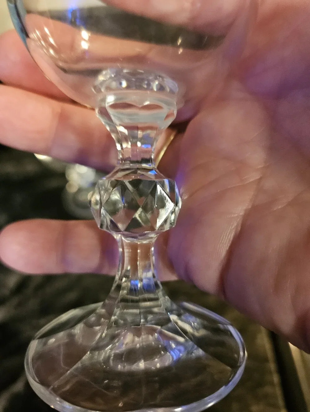 Vintage Bohemia Claudia Crystal Champagne Flutes - Set of 2 - Faceted Ball Stem